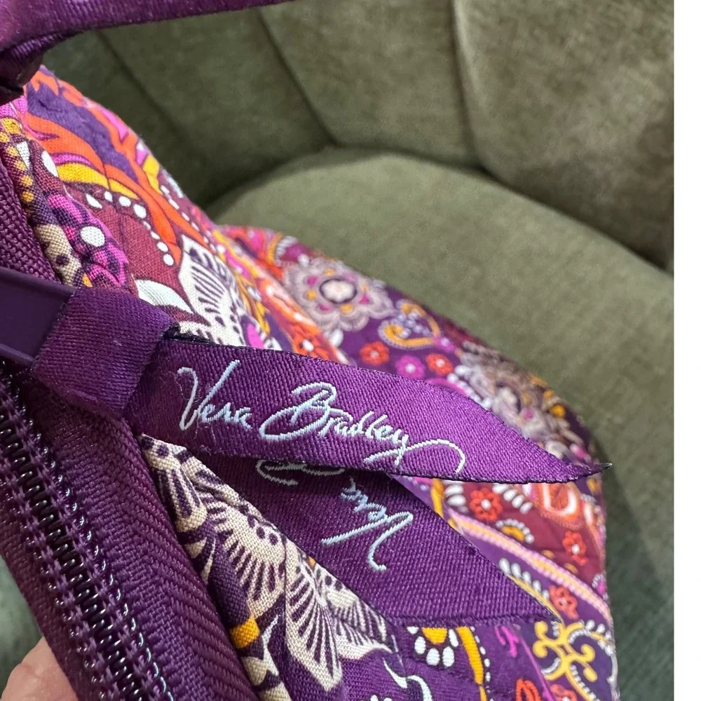 Vera Bradley Laptop Sleeve 15 Inch Safari Sunset Purple Paisley Quilted Padded